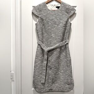 J Crew B&W Cap Sleeve Sheath Dress, size 0, cotton blend.